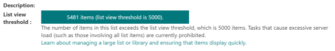 Training: SharePoint – 5000 Item Limit Threshold | console.log('Charles');