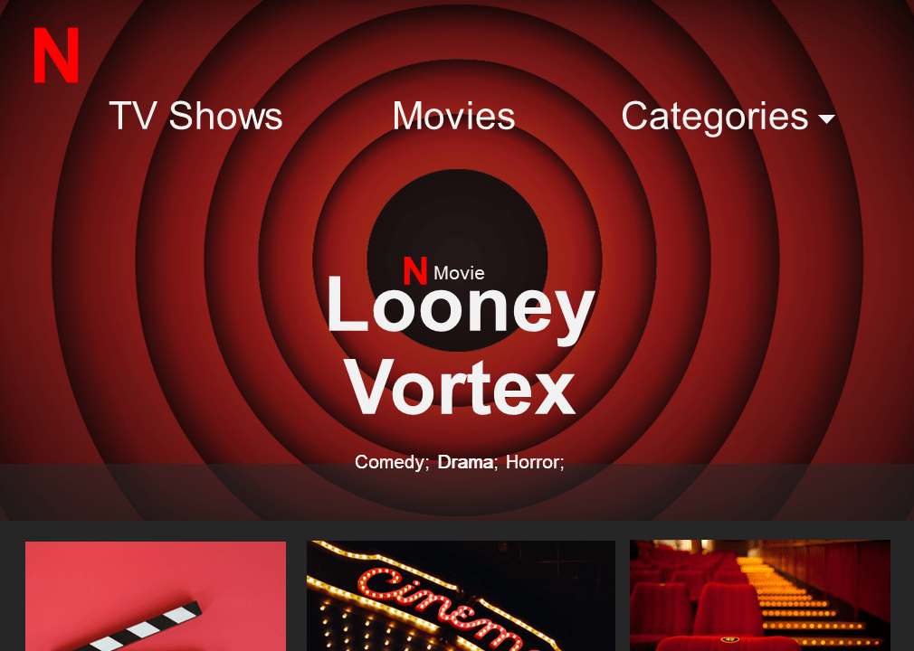 Figure 2 - Dummy streaming movie with searchable title and genres.