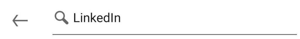 Figure 3 - LinkedIn app screen with search box.