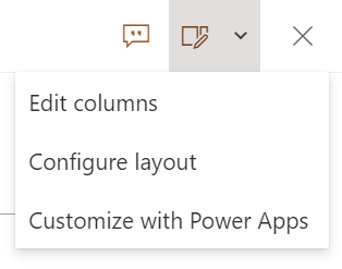 Figure 4 - Microsoft Lists right-hand pane with Configure layout option.