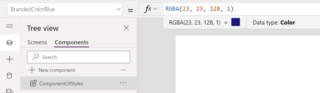 Figure 5 - Canvas app component custom property.