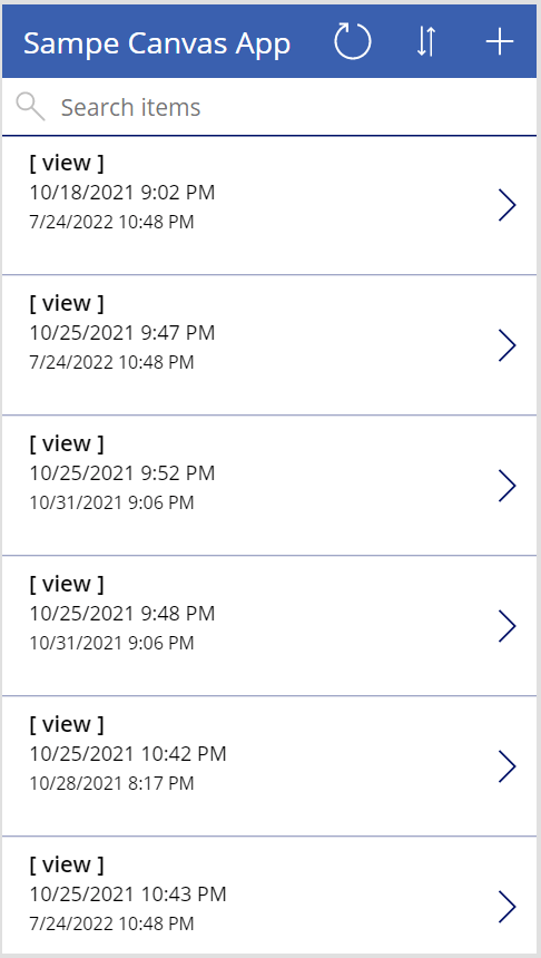 Figure 1 - Power Apps canvas app controls with default properties.