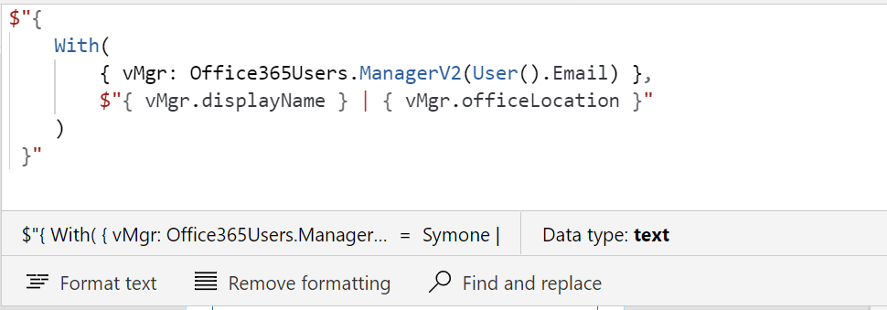 Figure 8 - Power Apps canvas app control property using the With() function.