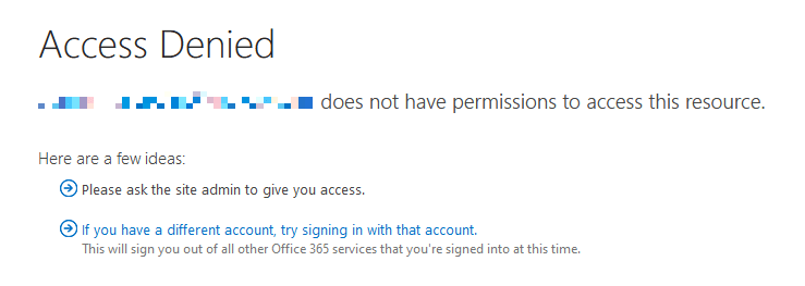 Figure 2 - Account not authorized option #2.