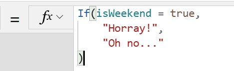 Figure 1 - Power Fx If-Then logic checking a variable.