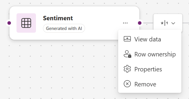 Figure 10 - Microsoft Copilot options for new tables.
