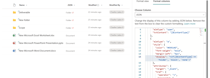 Formulas: SharePoint Online | JSON Formatting – Conditional Column ...