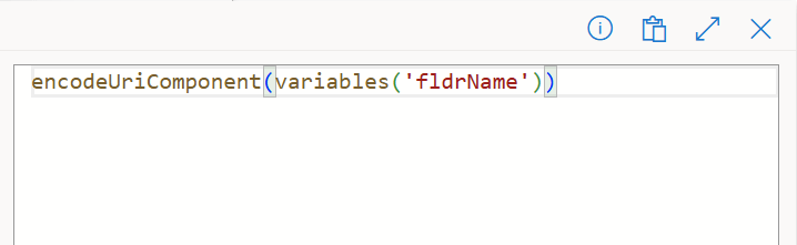 Figure 2 - Power Automate cloud flow encodeUriComponent() expression.
