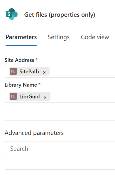 Figure 4 - Azure Logic Apps action to Get files (properties only) from SharePoint Online.