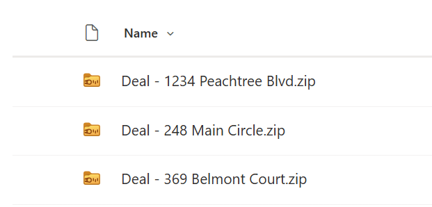Figure 1 - SharePoint Online document library with .zip files.