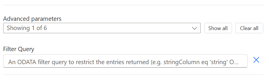 Figure 3 - Power Automate cloud flow Get files (properties only) action Filter Query.